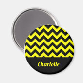 geel en zwart chevron patroon magneet (Voorkant / Achterkant)