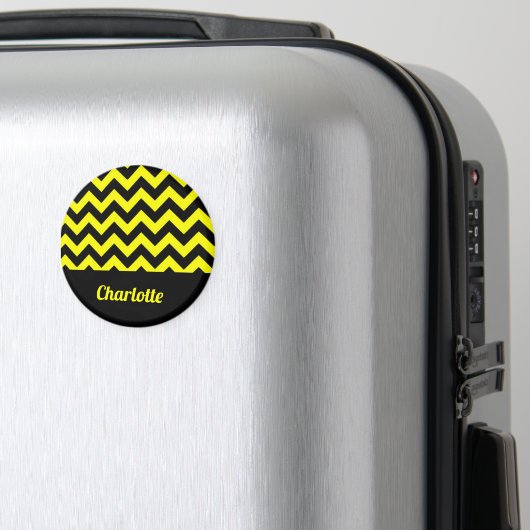 geel en zwart chevron patroon magneet (Insitu (bagage))