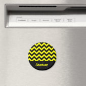 geel en zwart chevron patroon magneet (Insitu (Vaatwasser))