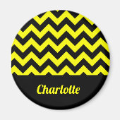 geel en zwart chevron patroon magneet (Voorkant)