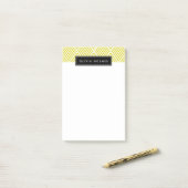 Geel en zwart Chevron Pattern Post-it® Notes (Op bureau)