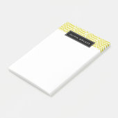 Geel en zwart Chevron Pattern Post-it® Notes (Schuin)