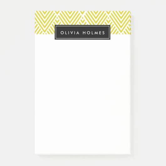 Geel en zwart Chevron Pattern Post-it® Notes (Voorkant)