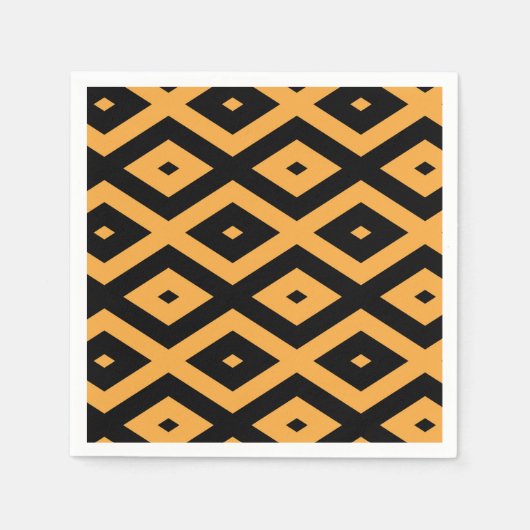 Geel en zwart diamantpatroon servet (Voorkant)