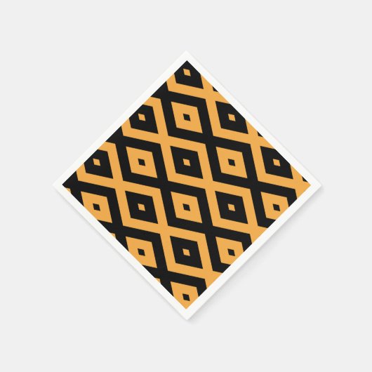 Geel en zwart diamantpatroon servet (Hoek)