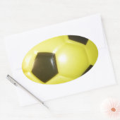 Geel en zwart Football. Ovale Sticker (Envelop)
