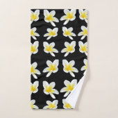 Geel en zwart Frangipani-patroon, Bad Handdoek (Handdoek)