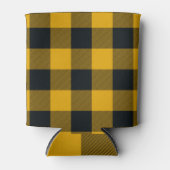 Geel en zwart Gecontroleerd vierkant buffel Blikjeskoeler (Voorkant)