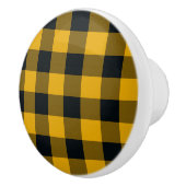 Geel en zwart Gecontroleerd vierkant buffel Keramische Knop (Rechts)