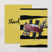 Geel en zwart gestreept bedankkaart (Voorkant / Achterkant)