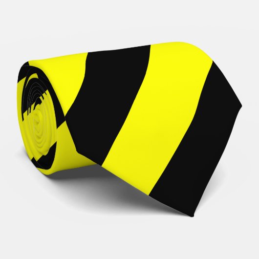 Geel en zwart gestreept bindgaren stropdas (Opgerold)
