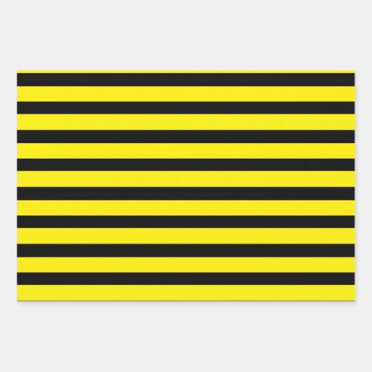 Geel en zwart gestreept inpakpapier vel (Voorkant)