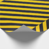 Geel en zwart gestreepte textiel cadeaupapier (Hoek)