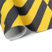 Geel en zwart gestreepte textiel cadeaupapier (Rol Hoek)