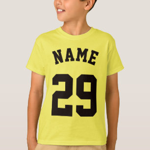 Geel en zwart Kinder Sport Jersey Design T-shirt