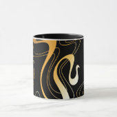 Geel en zwart Klassiek Abstract ontwerp Mok (Midden)