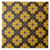 Geel en zwart modern Hipster Patroon Tegeltje (Voorkant)