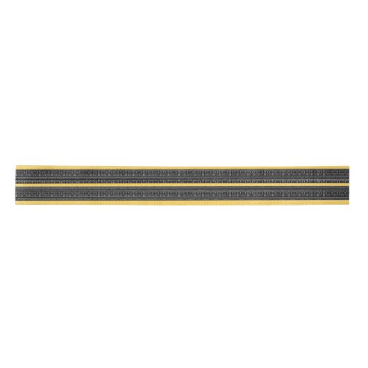 Geel en zwart Modern Mudcloth Satijn Lint (Voorkant)