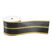 Geel en zwart Modern Mudcloth Satijn Lint (Spoel)