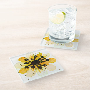 Geel en zwart Onderzetter met Faux Glitter