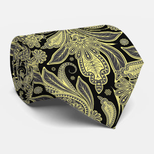 Geel en zwart   Paisley Pattern Stropdas