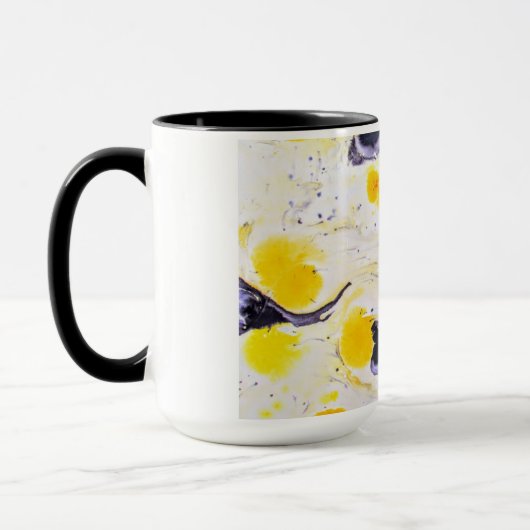 Geel en zwart patroon koffie mok (Links)