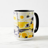 Geel en zwart patroon koffie mok (Voorkant rechts)