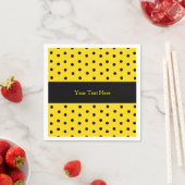 Geel en Zwart Polka Dot Custom Papier Servetten (Insitu)