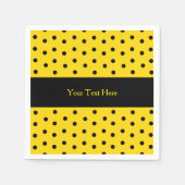 Geel en Zwart Polka Dot Custom Papier Servetten (Voorkant)