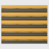 Geel en zwart Polka Dot Stripe Design Cadeaupapier (Vlak)