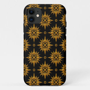 Geel en zwart Star-patroon iPhone 11 Hoesje