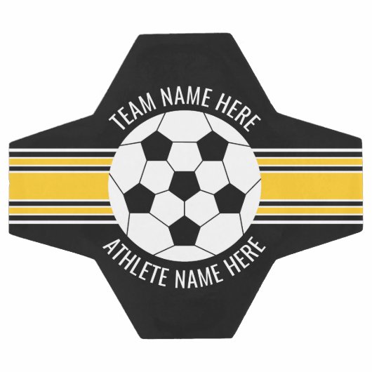 Geel en Zwart Team Kleuren Aangepaste Naam Voetbal (Enkel)
