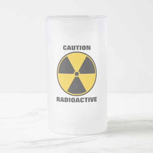 Geel en zwart van de radioactieve kernreactor matglas bierpul (Center)
