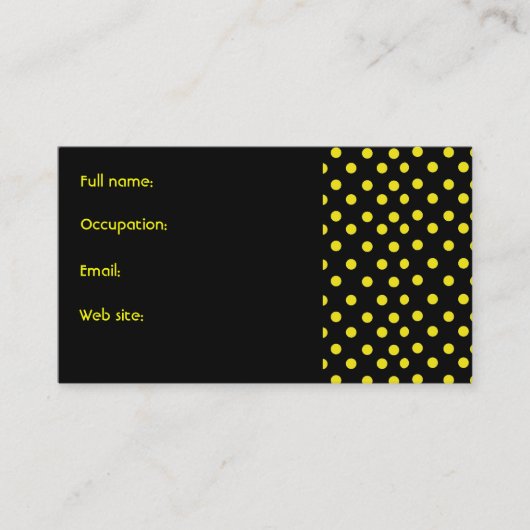 Geel en zwart Visitekaartje (Voorkant)