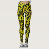 Geel en zwart Zebra print Leggings (Voorkant)