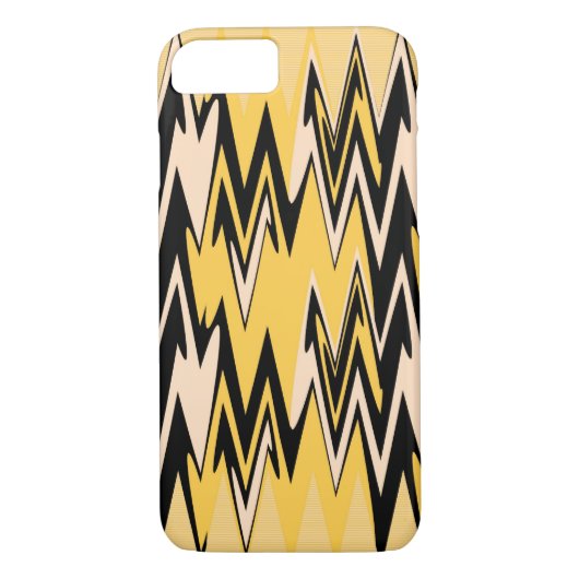 Geel en zwart Zigzag Abstract Chevron Case-Mate iPhone Case (Achterkant)