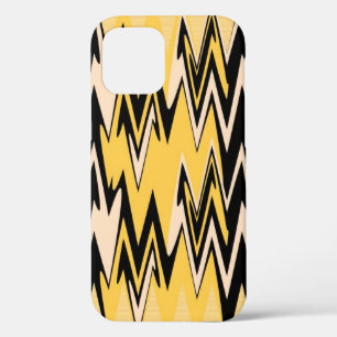 Geel en zwart Zigzag Abstract Chevron iPhone 12 Pro Hoesje