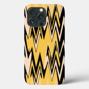 Geel en zwart Zigzag Chevron Pattern iPhone 13 Pro Hoesje