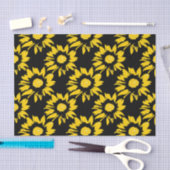 Geel en zwart zonnebloempatroon tissuepapier (Craft)