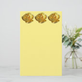 Geel Engels Roos Briefpapier (Staand voorkant)