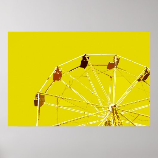 Geel Ferris Wheel Poster (Voorkant)
