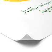 Geel Fifi Daisy Bunny verjaardagsposter Poster (Hoek)