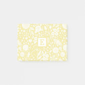 Geel Floral Hand getekend Post-it® Notes (Voorkant)