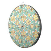 Geel Floral Pattern Dartbord (Voorkant Rechts)