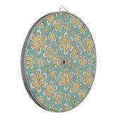Geel Floral Pattern Dartbord (Voorkant Links)