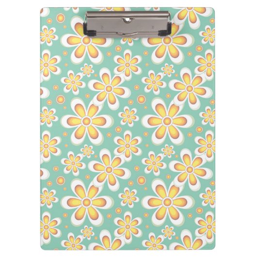 Geel Floral Pattern Klembord (Voorkant)