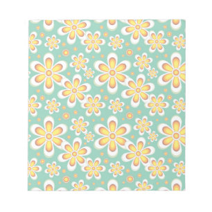 Geel Floral Pattern Notitieblok