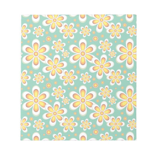 Geel Floral Pattern Notitieblok (Voorkant)