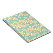 Geel Floral Pattern Notitieboek (Rechterzijde)