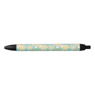Geel Floral Pattern Zwarte Inkt Pen